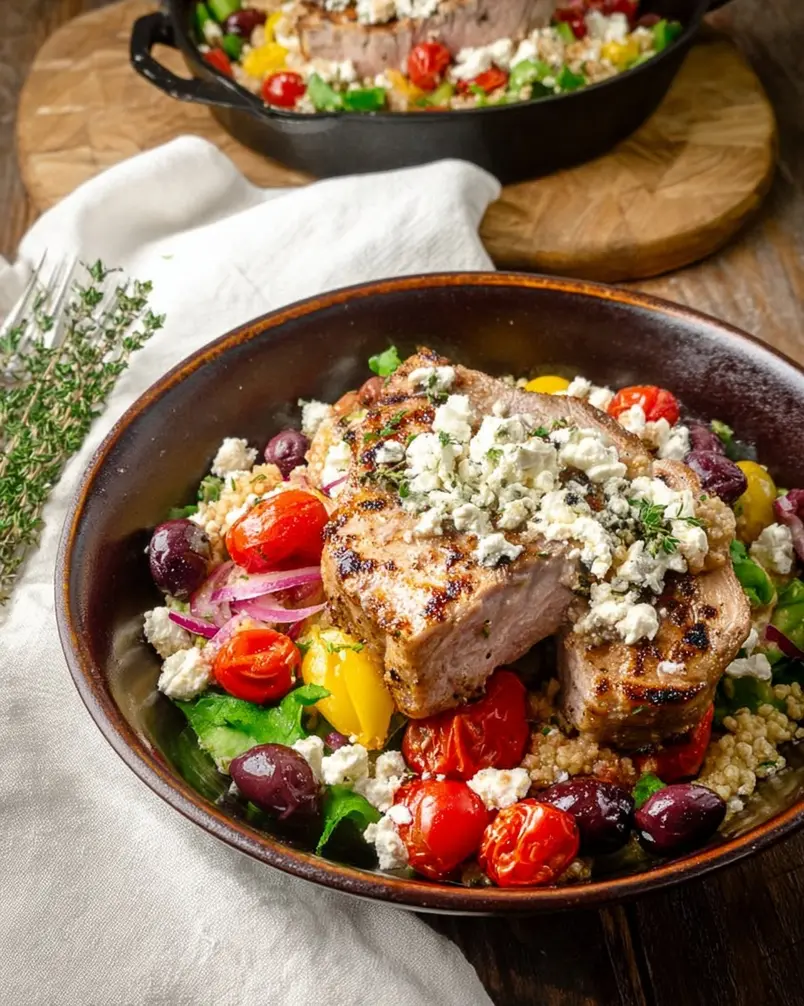 Flavorful But Healthy Mediterranean Pork Chops 2 Cooking process image