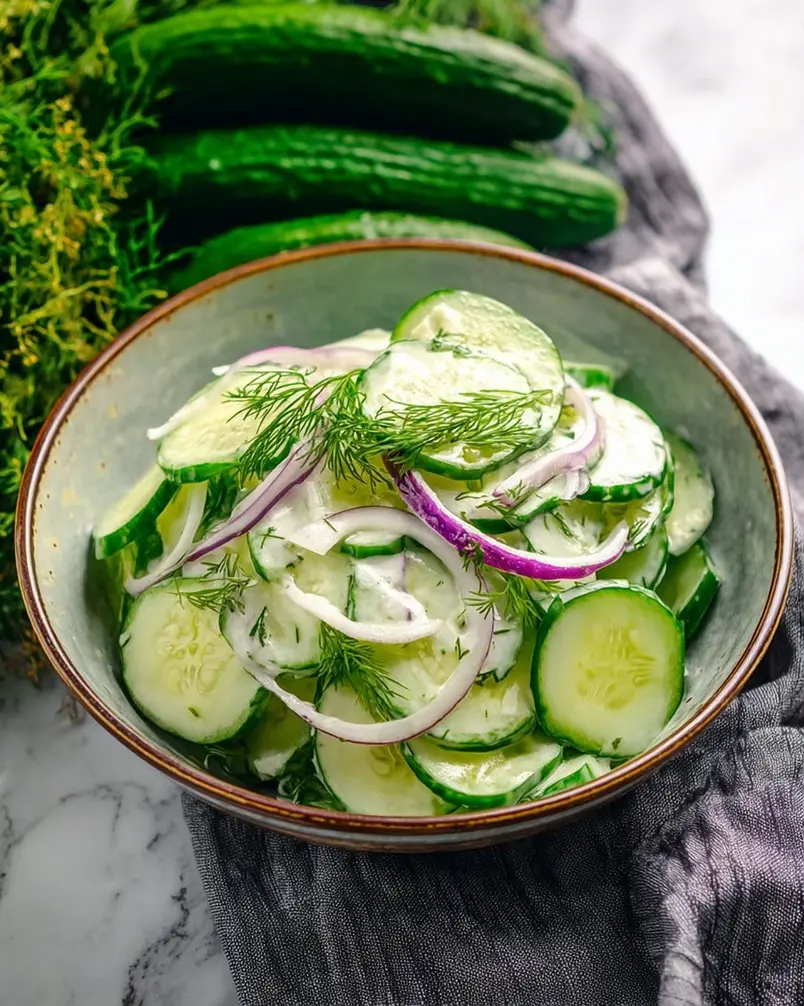 Refreshing, Light & Quick Dill Cucumber Salad 2 Recipe preparation image