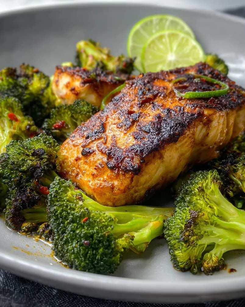 Amazing Chili Lime Mahi-Mahi with Blackened Broccoli 2 Mahi-Mahi fillets and broccoli florets laid out on a cutting board, ready for preparation