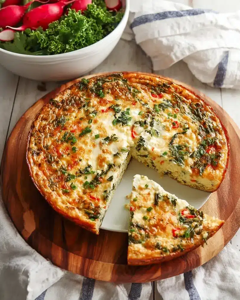 Easy Crustless Egg White Quiche 3 Crustless egg white quiche cooking process