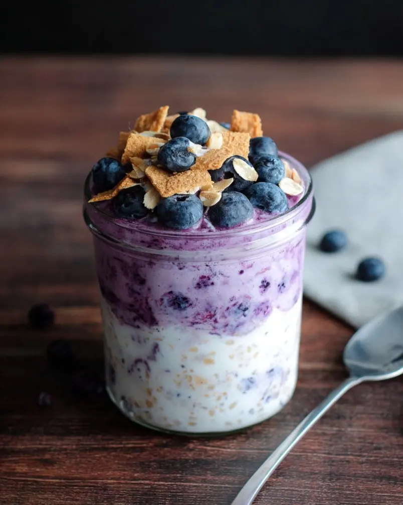 Blueberry Cheesecake Overnight Oats 2 Ingredients for Blueberry Cheesecake Overnight Oats