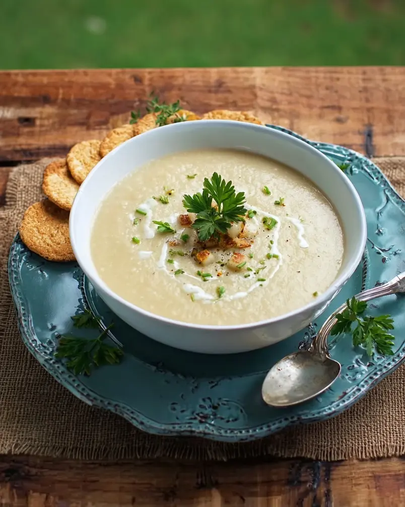 Low Carb Cauliflower Leek Soup