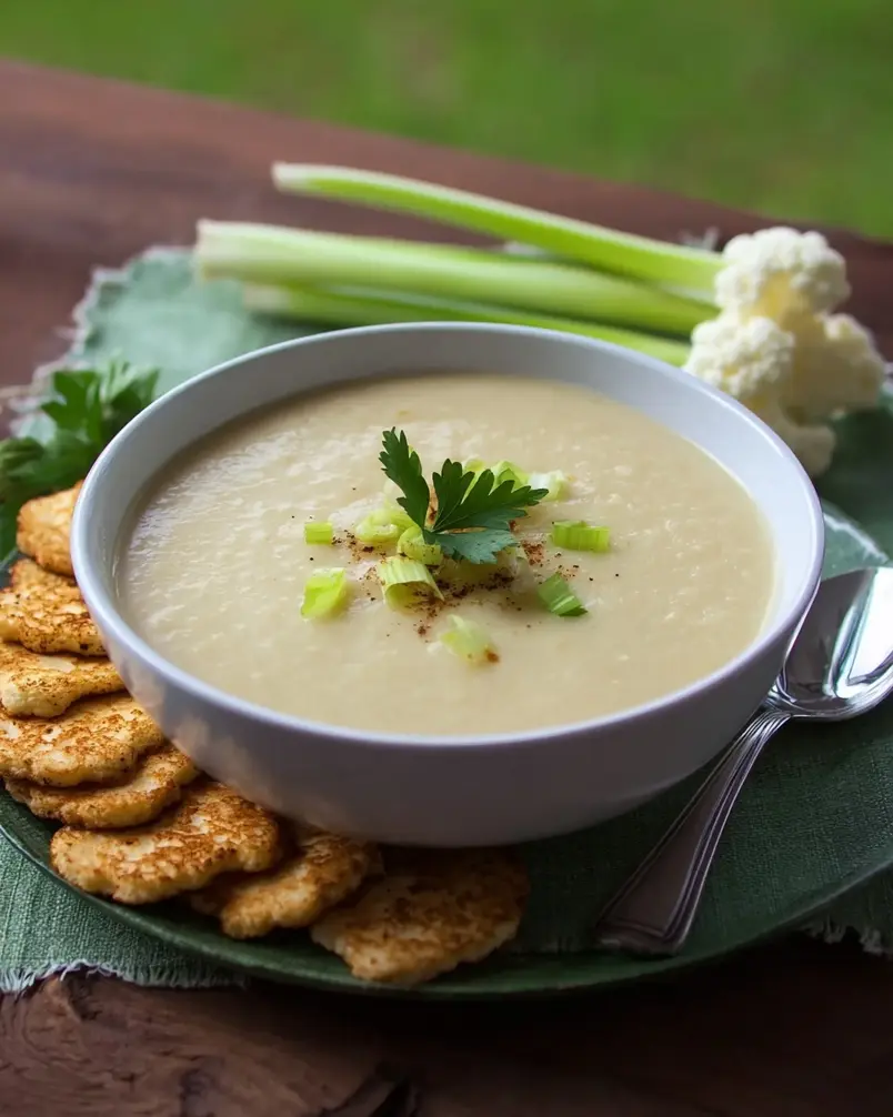 Low Carb Cauliflower Leek Soup 2 Ingredients being prepped for low carb cauliflower leek soup