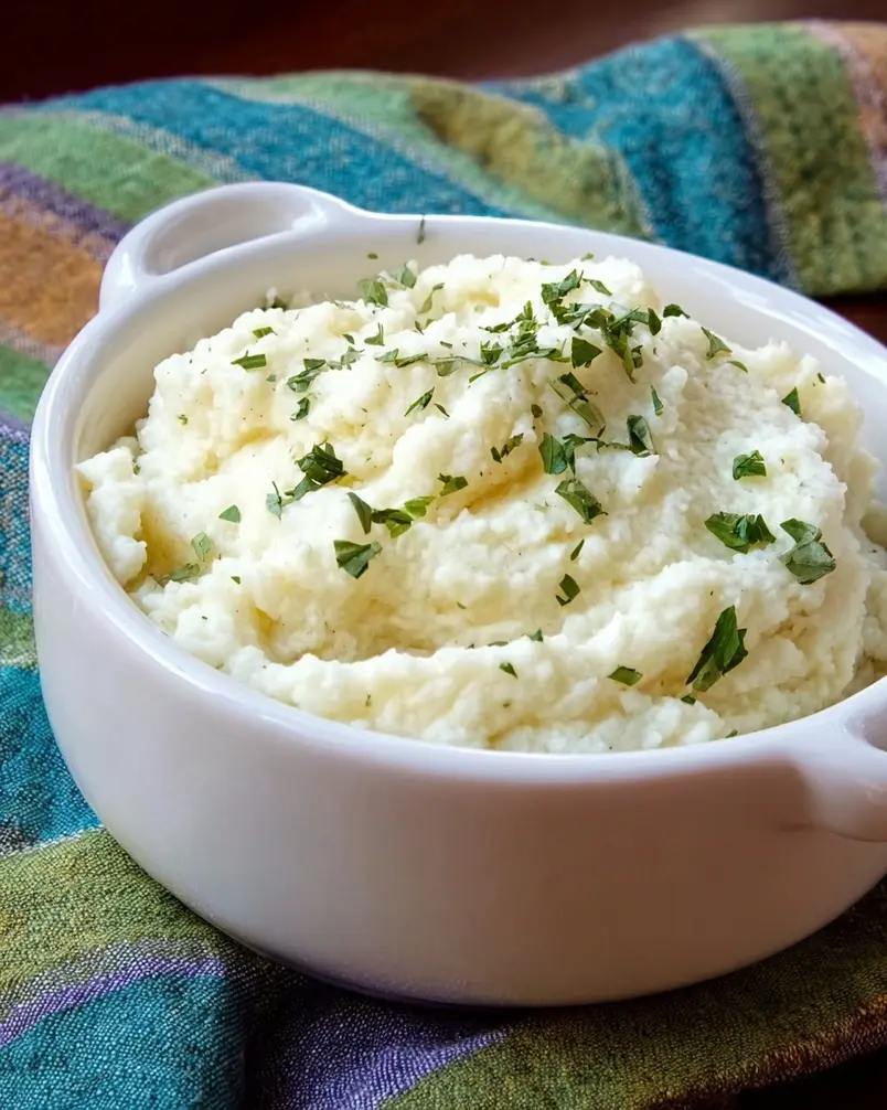 Low-Carb Mashed Cauliflower 3 Cauliflower steaming in a pot