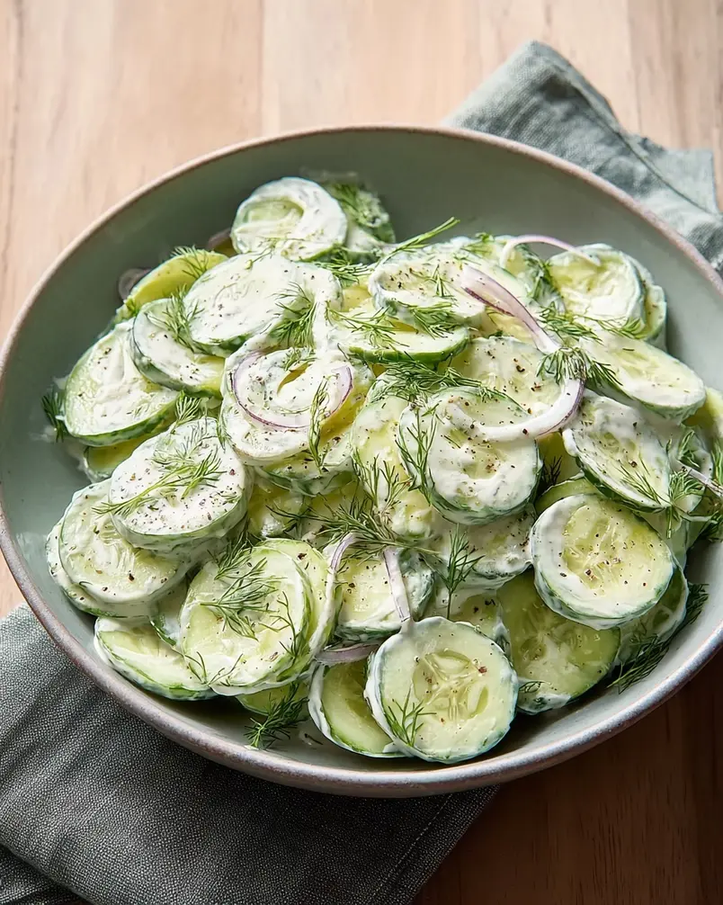 High-Protein Creamy Cucumber Salad 2 Cooking process image